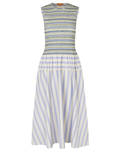 Stine Goya - Smocked Gathered Tank Kjole - Pastel Stripes